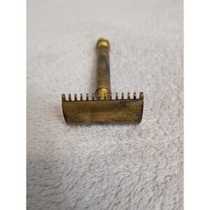 Vintage Gillette Double Edge Safety Razor Gold Tone Made in USA